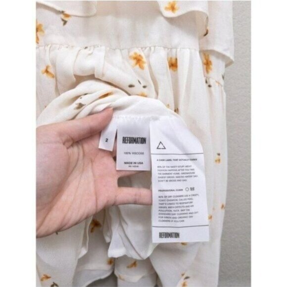 NWT Reformation Foxglove Tiered Ruffle Maxi Dress 2 Opium Floral Georgette - Picture 12 of 12